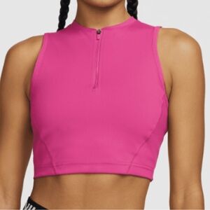 NIKE PRO DRI FIT TRAINING CROPPED CROP HALF ZIP TANK TOP DM6952-621 WOMEN